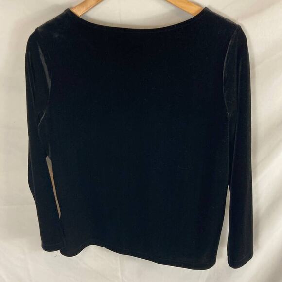 Rachel Zoe Velvet Black Top Size Small - Picture 8 of 9